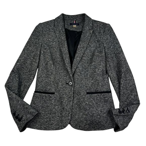 Tommy Hilfiger Jackets & Blazers - Tommy Hilfiger Marled Super Soft Preppy Classic Faux Suede Elbow Women's Size 2